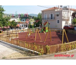 Παιδική χαρά με ελαστικό δάπεδο απορρόφησης κρούσεων (ολική ανάπλαση)