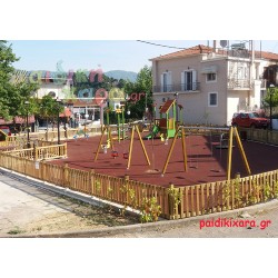 Παιδική χαρά με ελαστικό δάπεδο απορρόφησης κρούσεων (ολική ανάπλαση)