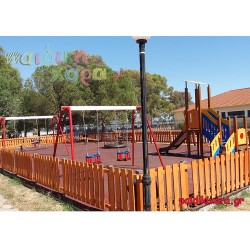 Νέα περιφραγμένη παιδική χαρά με ελαστικό δάπεδο ασφαλείας στον Δήμο Ι.Π.Μεσολογγίου