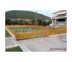 Περίφραξη παιδικής χαράς ξύλινη ίσια