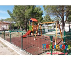 Ανακαίνιση παιδικής χαράς με ξύλινες κατασκευές