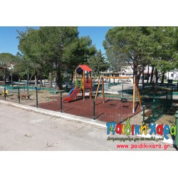 Ανακαίνιση παιδικής χαράς με ξύλινες κατασκευές