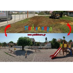 Εγκατάσταση παιδικής χαράς στον Νομό Ηλείας με δάπεδο EPDM