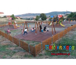 Εκσυγχρονισμός παιδικής χαράς με ξύλινα όργανα και δάπεδο EPDM στο νομό Φθιώτιδας