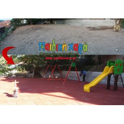 Ανάπλαση παιδικής χαράς με ελαστικό δάπεδο