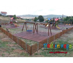 Εκσυγχρονισμός παιδικής χαράς με ξύλινα όργανα και δάπεδο EPDM στο νομό Φθιώτιδας