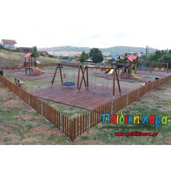 Εκσυγχρονισμός παιδικής χαράς με ξύλινα όργανα και δάπεδο EPDM στο νομό Φθιώτιδας