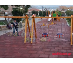 Παιδική χαρά σε κέντρο πόλης με ελαστικό δάπεδο Δήμου Μονεμβασιας