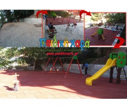 Ανάπλαση παιδικής χαράς με ελαστικό δάπεδο