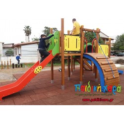 Εγκατάσταση παιδικής χαράς στον Νομό Ηλείας με δάπεδο EPDM