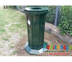 Οκτάγωνος μεταλλικός απορριμματοδέκτης 60-70 λίτρων