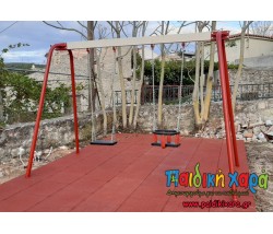 Μεταλλική κούνια παιδικής χαράς νηπίων και παιδιών (1+1)