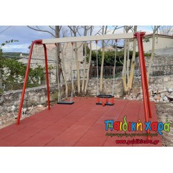 Μεταλλική κούνια παιδικής χαράς νηπίων και παιδιών (1+1)