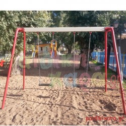 Μεταλλική κούνια παιδικής χαράς παιδιών 2 θέσεων